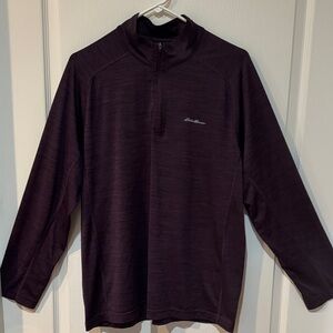 Eddie Bauer Men's Burgundy Quarter-Zip Jacket